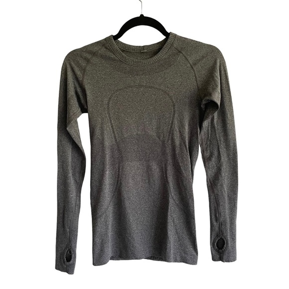 (SOLD) Lululemon Charcoal Grey Swiftly Crew Neck Long Sleeve Top 4 - Picture 2 of 6